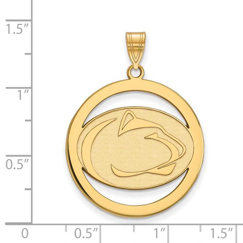 Image of Gold Plated Sterling Silver Penn State University L Pendant in Circle by LogoArt