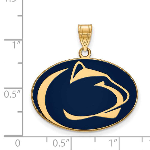 Image of Gold Plated Sterling Silver Penn State University Large Enamel LogoArt Pendant