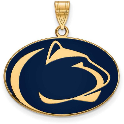 Image of Gold Plated Sterling Silver Penn State University Large Enamel LogoArt Pendant