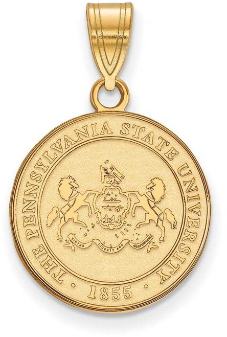 Image of Gold Plated Sterling Silver Penn State University Medium Crest LogoArt Pendant