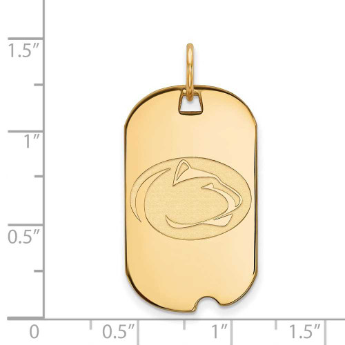 Image of Gold Plated Sterling Silver Penn State University Small Dog Tag by LogoArt