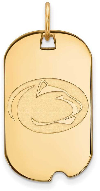Image of Gold Plated Sterling Silver Penn State University Small Dog Tag by LogoArt