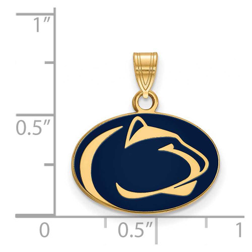 Image of Gold Plated Sterling Silver Penn State University Small Enamel LogoArt Pendant