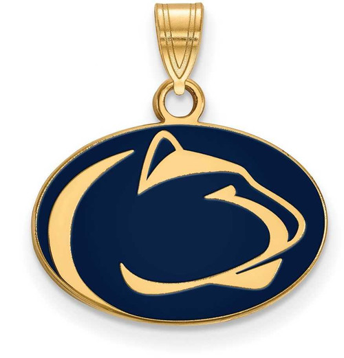 Image of Gold Plated Sterling Silver Penn State University Small Enamel LogoArt Pendant