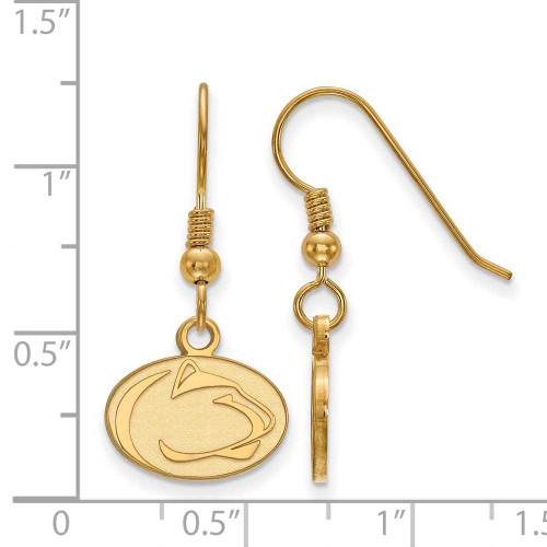 Image of Gold Plated Sterling Silver Penn State University XSmall Dangle LogoArt Earrings