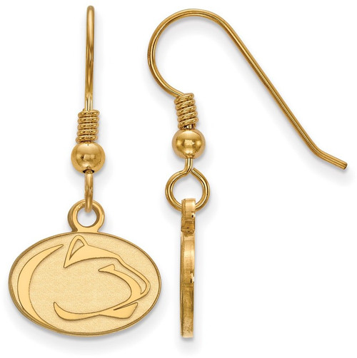 Gold Plated Sterling Silver Penn State University XSmall Dangle LogoArt Earrings