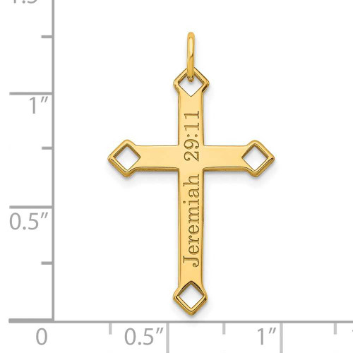 Image of Gold Plated Sterling Silver Personalized Cross Charm