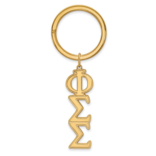 Gold Plated Sterling Silver Phi Sigma Sigma Key Chain by LogoArt