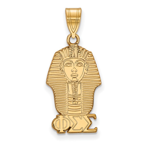 Gold Plated Sterling Silver Phi Sigma Sigma Medium Pendant by LogoArt (GP036PSS)
