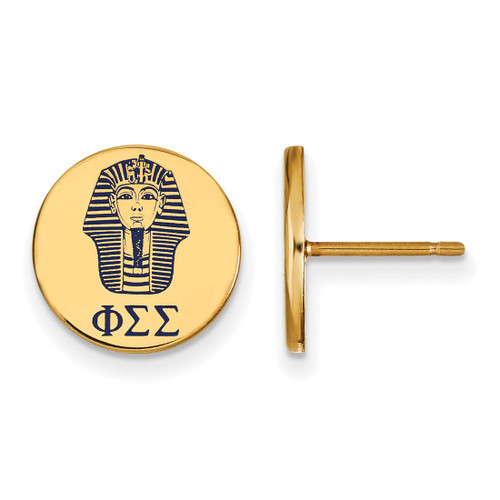 Gold Plated Sterling Silver Phi Sigma Sigma Post Earrings by LogoArt GP047PSS