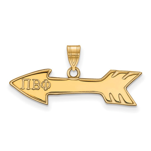 Gold Plated Sterling Silver Pi Beta Phi Small Pendant by LogoArt (GP035PBP)