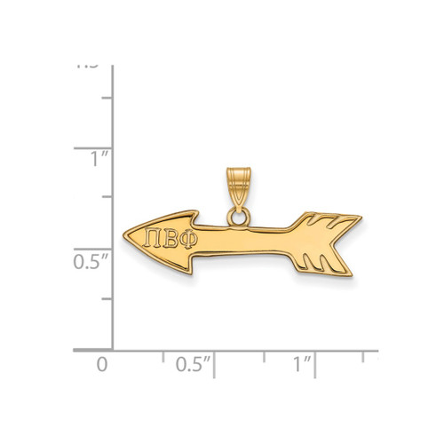 Gold Plated Sterling Silver Pi Beta Phi Small Pendant by LogoArt (GP035PBP)