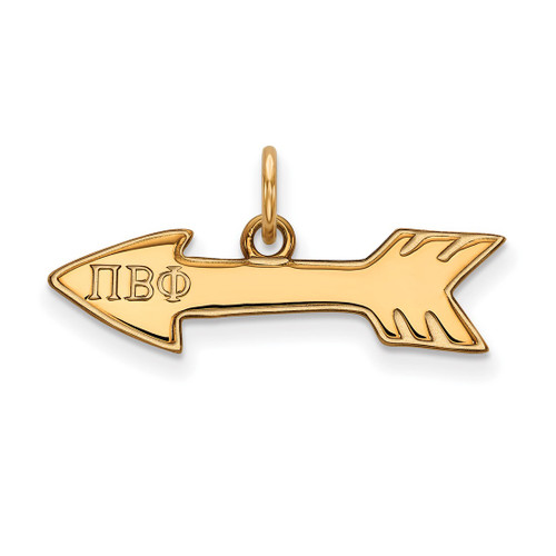 Gold Plated Sterling Silver Pi Beta Phi X-Small Pendant by LogoArt (GP034PBP)
