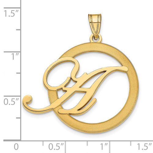 Image of Gold Plated Sterling Silver Polished & Satin Initial in Circle Pendant