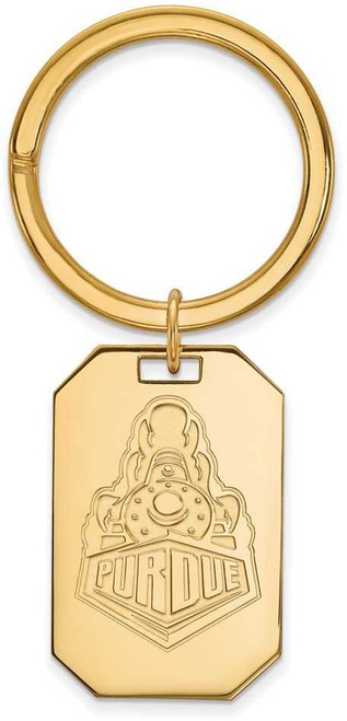 Image of Gold Plated Sterling Silver Purdue Key Chain by LogoArt (GP055PU)