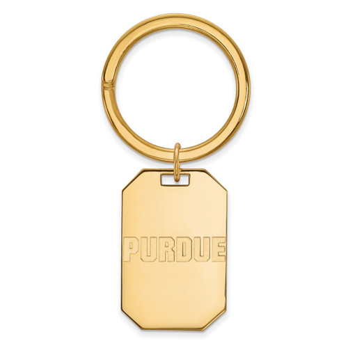 Gold Plated Sterling Silver Purdue Key Chain by LogoArt (GP072PU)