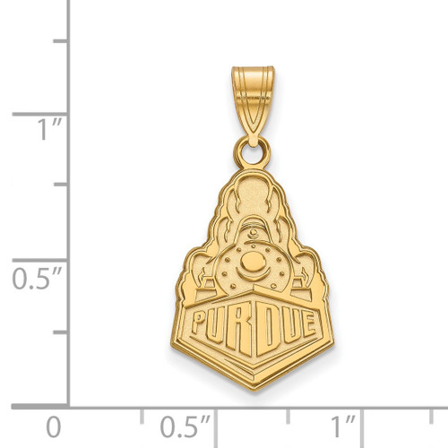 Gold Plated Sterling Silver Purdue Large Pendant by LogoArt (GP039PU)