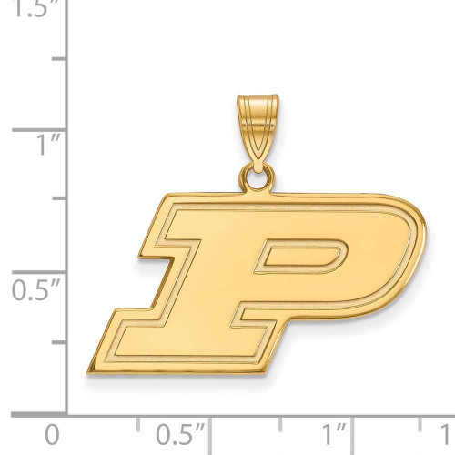 Image of Gold Plated Sterling Silver Purdue Medium Pendant by LogoArt (GP003PU)