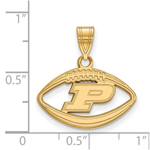Image of Gold Plated Sterling Silver Purdue Pendant in Football by LogoArt (GP018PU)