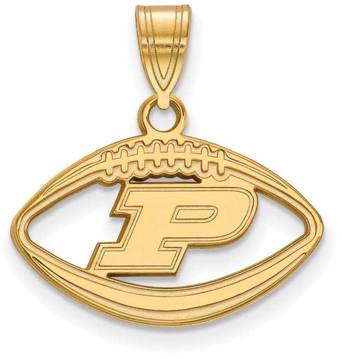 Image of Gold Plated Sterling Silver Purdue Pendant in Football by LogoArt (GP018PU)