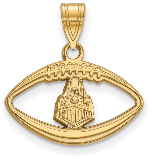 Image of Gold Plated Sterling Silver Purdue Pendant in Football by LogoArt (GP053PU)