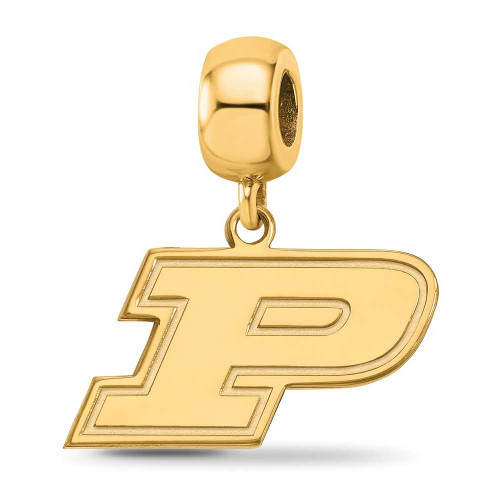Image of Gold Plated Sterling Silver Purdue Small Dangle Bead by LogoArt (GP031PU)