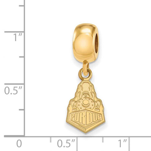 Image of Gold Plated Sterling Silver Purdue Small Dangle Bead by LogoArt (GP062PU)