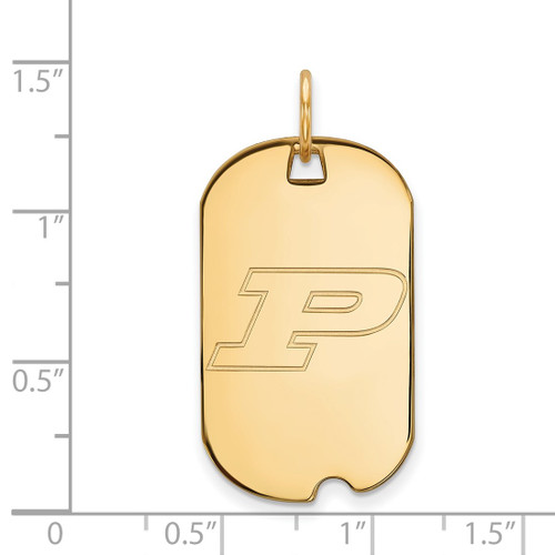 Gold Plated Sterling Silver Purdue Small Dog Tag by LogoArt (GP022PU)
