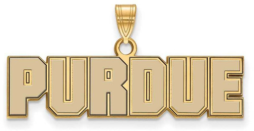 Image of Gold Plated Sterling Silver Purdue Small Enamel Pendant by LogoArt