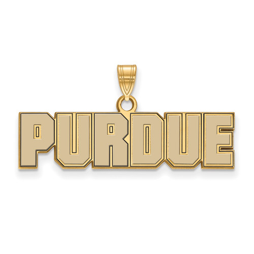 Gold Plated Sterling Silver Purdue Small Enamel Pendant by LogoArt