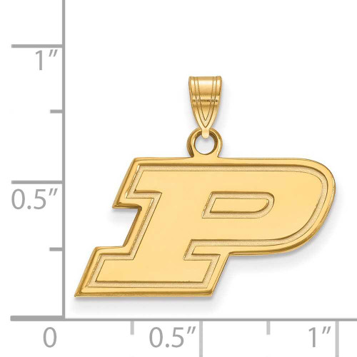 Image of Gold Plated Sterling Silver Purdue Small Pendant by LogoArt (GP002PU)