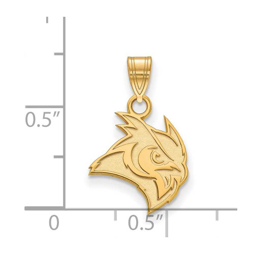 Image of Gold Plated Sterling Silver Rice University Small Pendant by LogoArt (GP005WMR)