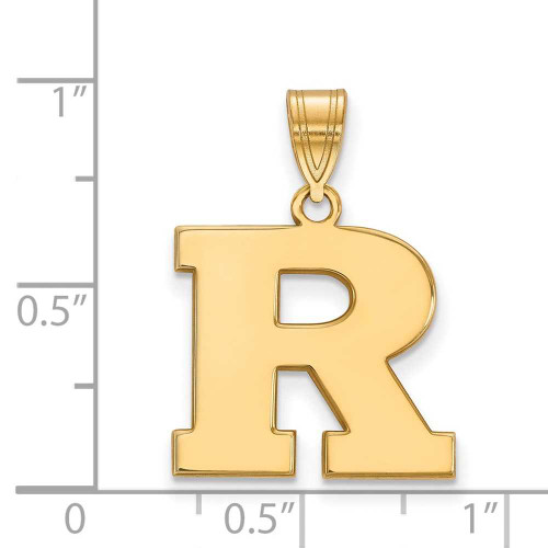 Image of Gold Plated Sterling Silver Rutgers Medium Pendant by LogoArt