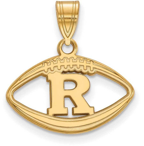 Image of Gold Plated Sterling Silver Rutgers Pendant in Football by LogoArt