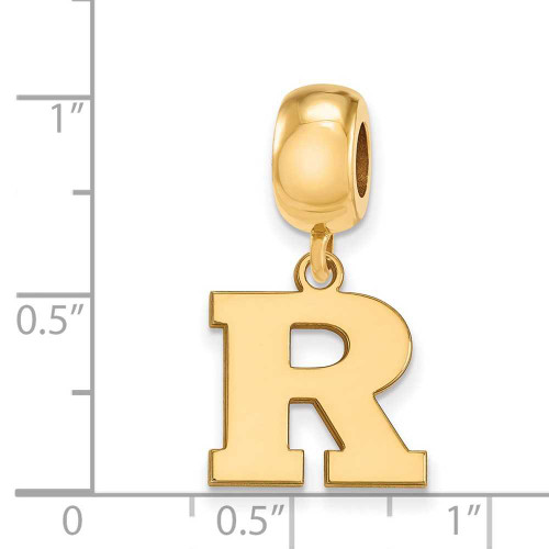 Image of Gold Plated Sterling Silver Rutgers Small Dangle Bead by LogoArt