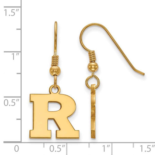 Image of Gold Plated Sterling Silver Rutgers Small Dangle Earrings by LogoArt