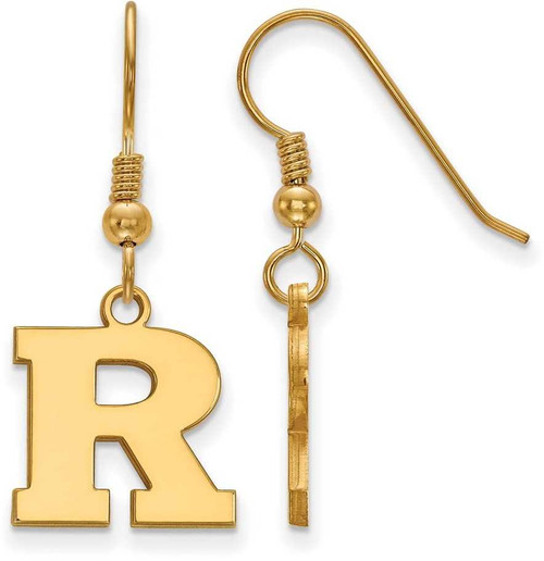 Image of Gold Plated Sterling Silver Rutgers Small Dangle Earrings by LogoArt