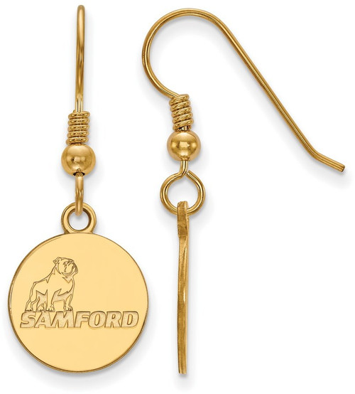 Gold Plated Sterling Silver Samford University Small Dangle Earrings by LogoArt