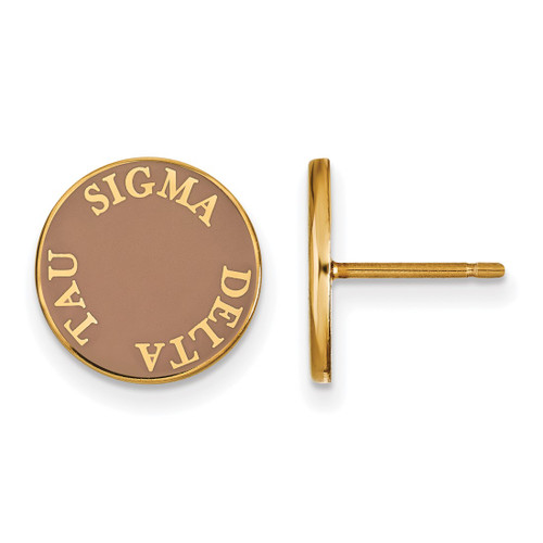 Gold Plated Sterling Silver Sigma Delta Tau Post Earrings by LogoArt GP019SDT