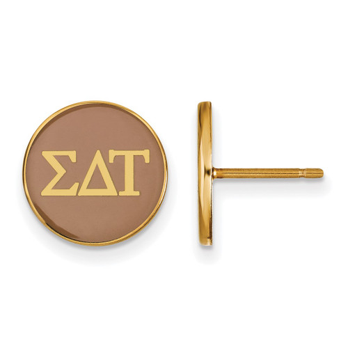 Gold Plated Sterling Silver Sigma Delta Tau Post Earrings by LogoArt GP031SDT