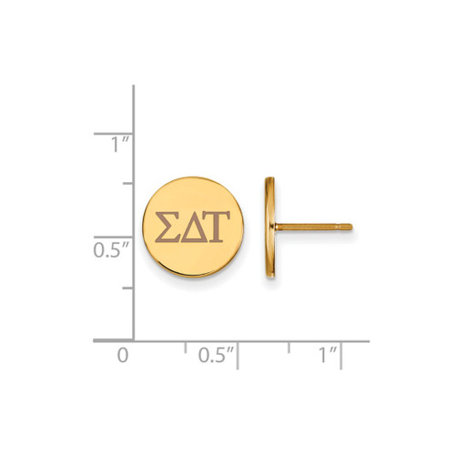 Gold Plated Sterling Silver Sigma Delta Tau Post Earrings by LogoArt GP032SDT