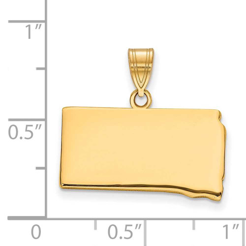 Image of Gold Plated Sterling Silver South Dakota SD State Pendant