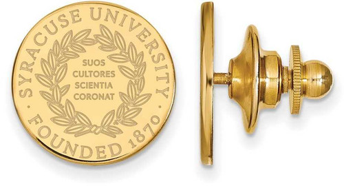 Image of Gold Plated Sterling Silver Syracuse University Crest Lapel Pin by LogoArt