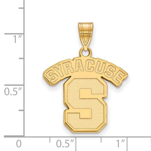 Image of Gold Plated Sterling Silver Syracuse University Large Pendant LogoArt (GP004SYU)
