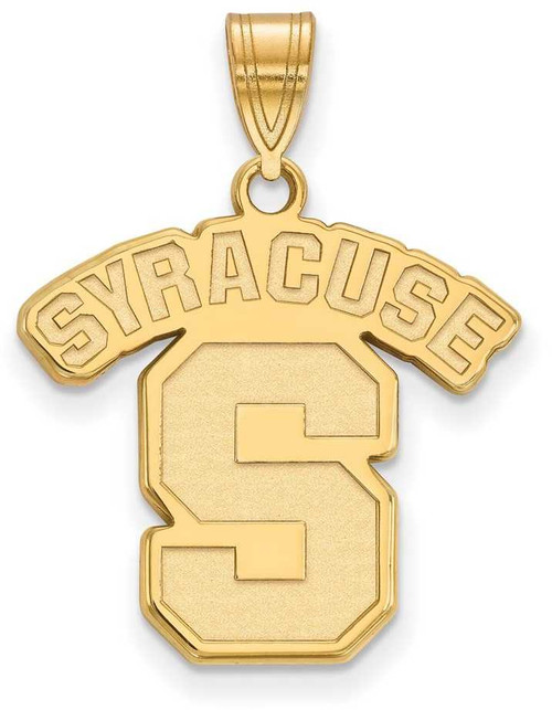 Image of Gold Plated Sterling Silver Syracuse University Large Pendant LogoArt (GP004SYU)