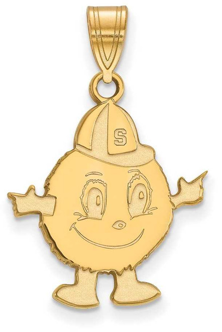 Image of Gold Plated Sterling Silver Syracuse University Large Pendant LogoArt (GP025SYU)