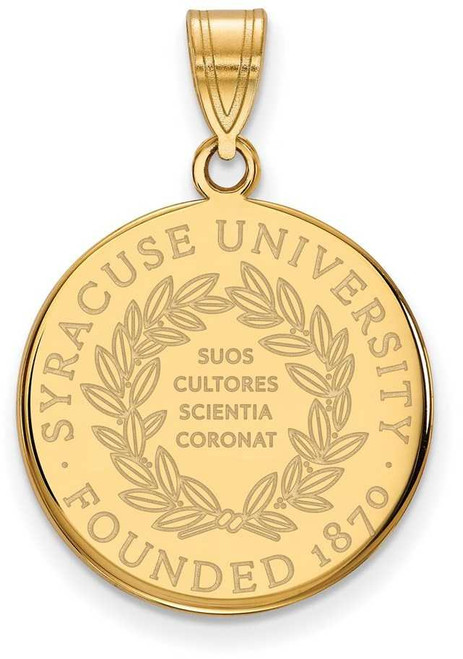Image of Gold Plated Sterling Silver Syracuse University Large Pendant LogoArt (GP039SYU)