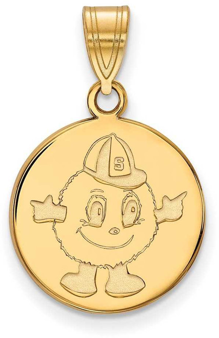 Image of Gold Plated Sterling Silver Syracuse University Medium Pendant LogoArt GP045SYU