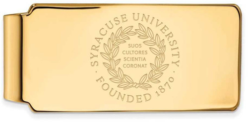 Image of Gold Plated Sterling Silver Syracuse University Money Clip Crest by LogoArt