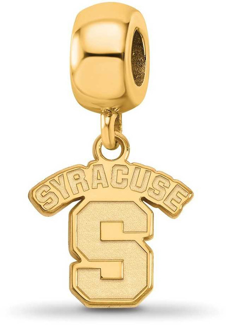 Image of Gold Plated Sterling Silver Syracuse University Sm Dangle Bead LogoArt GP021SYU
